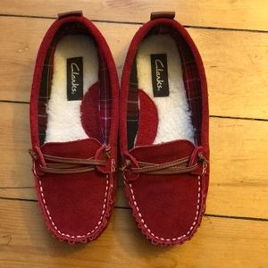 Red Clarks Moccasins
